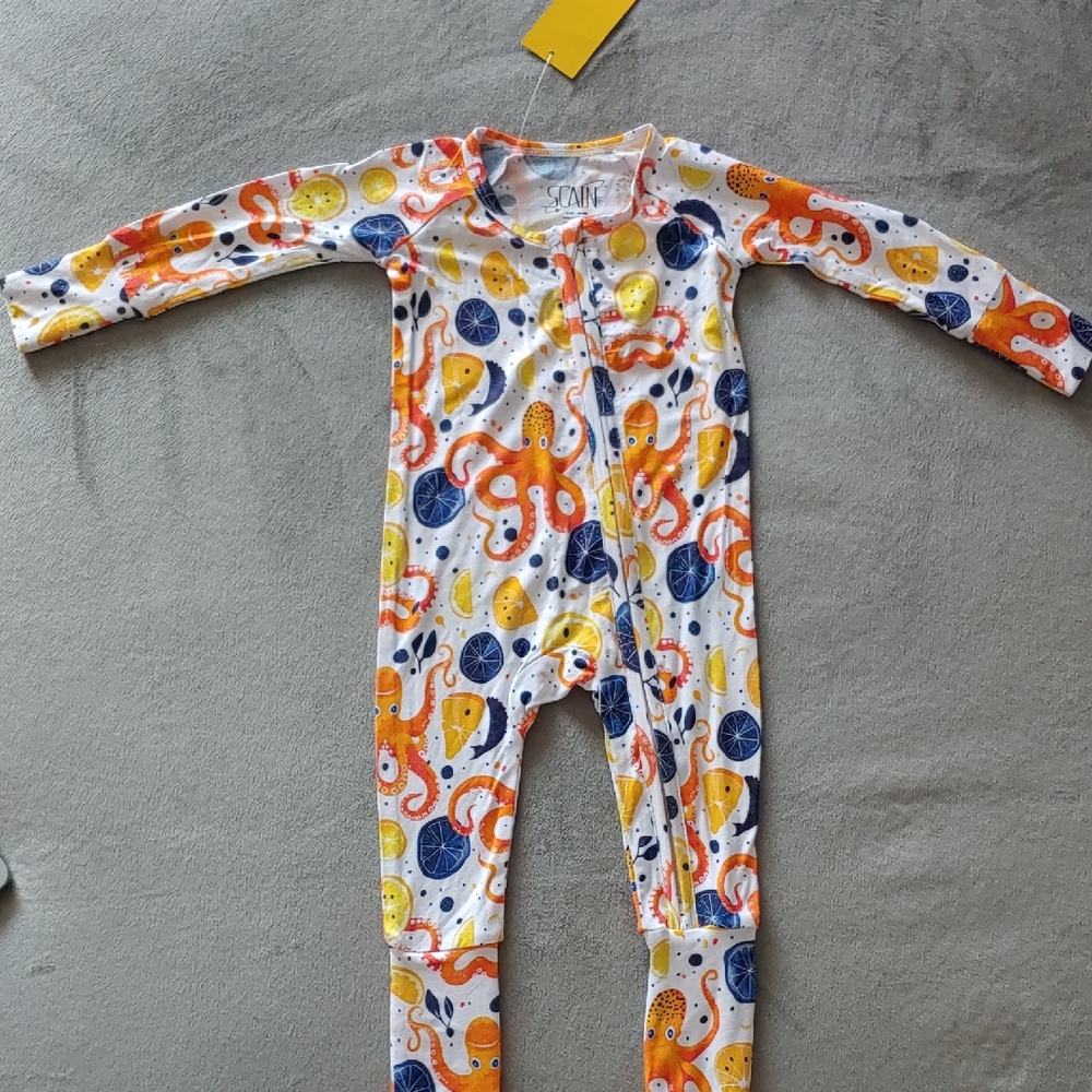 BNWT Scainf 0-3 Mo Zippy Octopus Gender Neutral Very Soft & Vibrant